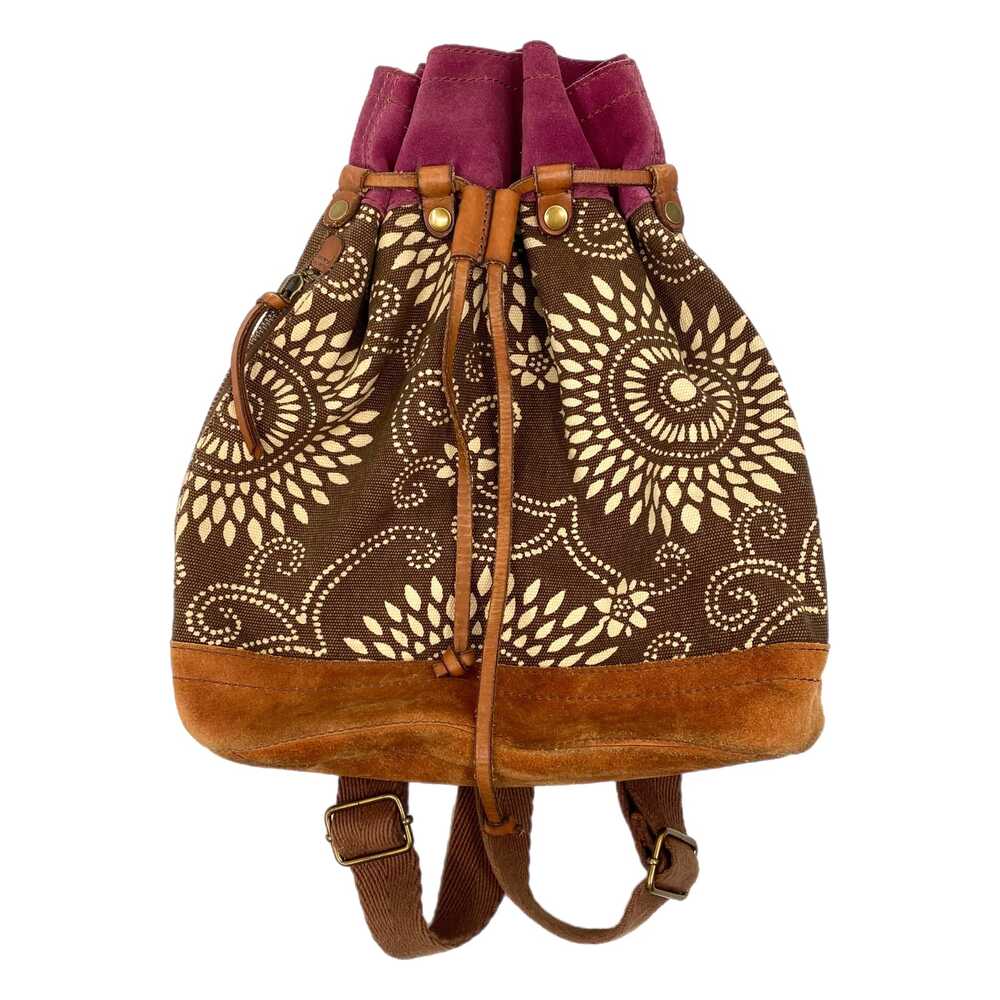 Lucky Brand Brown Purple Suede & Canvas Backpack | Women’s Regular